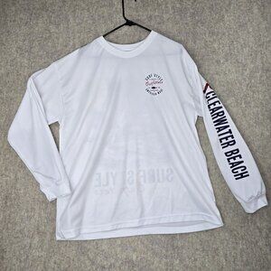 Surf Style Outfitters White Long Sleeve Shirt XL American Made UPF 40+ Clearwate